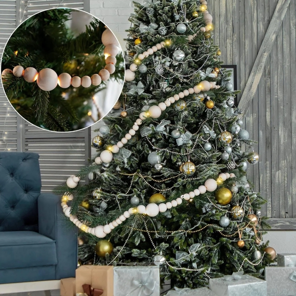 Wood Bead Garland 65"